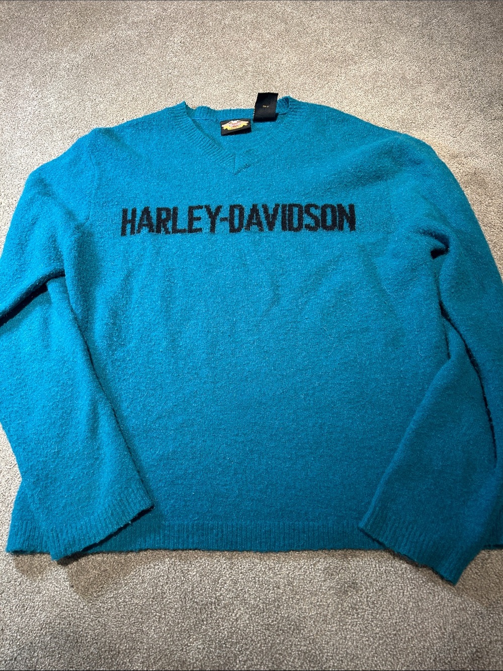 Harley-Davidson Teal Crewneck Sweater with Black Logo